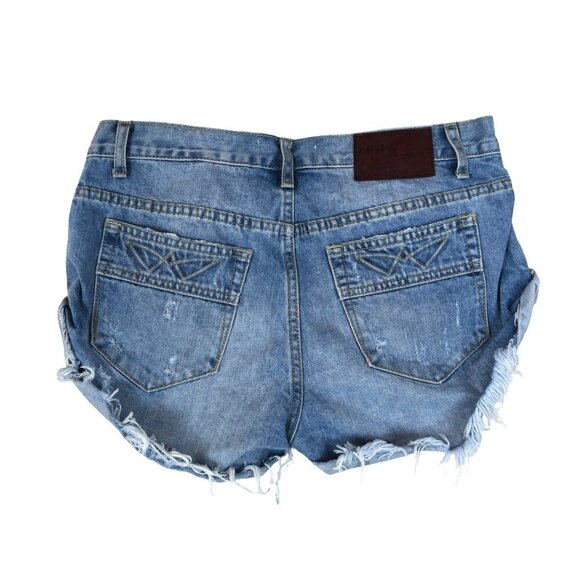 OneTeaspoon Bandits Distressed Denim Shorts Sz 24 Cutoff Grunge Y2K - Picture 2 of 10